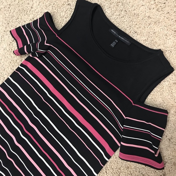 WHBM cold shoulder stripe dress - Picture 4 of 4